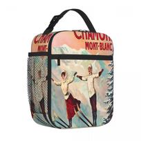 Bestselling Chamonix Mont Blanc - Vintage Modern Cooler Lunch Bag Business Commute Nylon Lunch Bag One Size