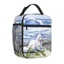 Bestselling Great Pyrenees At The Beach David Rogers Monochrome Lunch Bag Homemade Bento Picnic Lunch Bag One Size