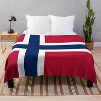 Norvegijos vėliavos pledas minkštas pliušinis languotas juokinga dovana pledai lovai žiemai pledas metamas pledas plonas pledas Size: 75*100cm, Weight: 230 GSM white