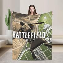 Warm Soft Blanket Travel Office Battlefield 2042 Game Throw Blanket Flannel Bedspread For Couch Chair Aesthetic Sofa Bed Cover Size: 75*100cm, Weight: 230 GSM