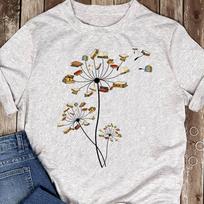 Cute Dandelion Books Flower Fly Reading Fan Club T-Shirt Gift T-Shirt - Gift for BookLovers - Funny Book- BookLovers - Mother's Day L