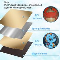 MK3S PEI Plate 300x300 184/235/310/350 Upgrade Textured PEI Magnetic Build Plate Bambulab Ender 3 V3 Se Bed Spring Steel Sheet 184x184mm