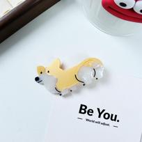 Creative Corgi Hair Clip Animal Dog Hairpin Sweet Acetate Puppy Hair Claw  Girls geltona