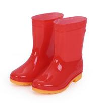 Custom Panda Logo Half PVC Waterproof Lightweight Wellington Gum Boots for Kids Summer Winter Rain Boots 36 raudona