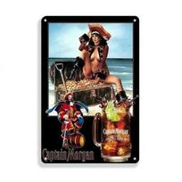 1dCaptain Pirate Theme Metal Tin Sign Bar Decor Man Cave Art 20X30CM