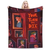 Your Turn to Die Death Game Stuff Blankets Soft Flannel Throw Blankets Relax Bedding Throws Size: 75*100cm, Weight: 230 GSM