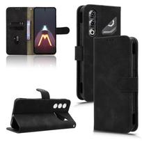 For ZTE nubia Neo 5 Pro 5G Skin Feel Magnetic Flip Leather Phone Case juoda