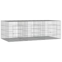 vidaXL Triušių narvas, 3 segmentai, 163x79x54cm, galvanizuota geležis