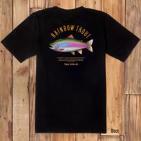 Doldol Fico_Tshirts-245 Pico Angler Fishing Brand Rainbow Trout Design T-Shirt Short Sleeve T-Shirt Black/S