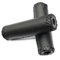 City Bike Leather Bicycle Grips Bicycle Handlebar Grips Vintage Bicycle Grips Retro Cycling Grip juoda
