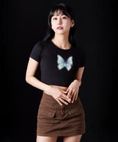 Astral Projection Mariposa Supima Spandex Crop Top_Black S