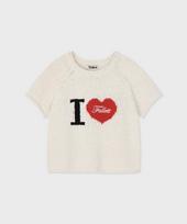 Palet I Love Short Sleeve Knit White White/S