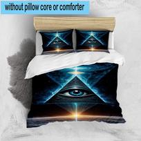 Eye Of Providence In Space 3pcs Bedding,Including 1pc Duvet Cover And 2pcs Pillowcases Perfect for Christmas,Ideal for Bedroom, Dormitory 135cm*200cm