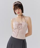 Deliscent Lace-Up Bustier [Pink] Pink/Free