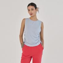 Oz Is Ozts1169 Side Shirring Modal Tank - Sky See Content/S