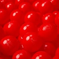 KiddyMoon Minkšti plastikiniai žaidimo kamuoliukai vaikams 100 kamuoliukų/6cm-2.36in spalvingi sertifikuoti made in eu, raudoni 100 Balls/6cm-2.36in