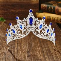 Nuotakos karūna tiara baroko stiliaus prabangi lydinio karūna vakarėliui princesės suknelės aksesuarai gray