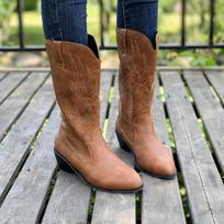 Classic Embroidered Western Cowboy Boots for Women Leather Cowgirl Boots Low Heels Shoes Knee High Woman Boots Size36-43 36