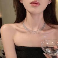 Silver Color  Short Tassel Necklace Choker For Women Statement Choker Collar Trendy Vintage Jewelry Party Gift 1PC