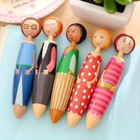 5 cartoon character retractable ballpoint pen, quick-drying ink, thin tip, oval - fun office supplies