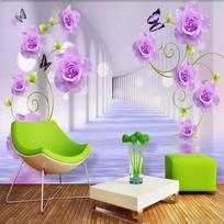 Modernūs Fototapetai Violetinės Rožių Gėlės 3D Sienų Freskos Svetainė TV Sofa Fono Sieninis Popierius Namų Dekoras 200 cm(W) x 140 cm(H)