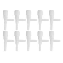 10 vnt. Plastikiniai Akvariumo Žuvų Bakelio 3 Krypčių Oro Siurblio Valdymo Vožtuvai (Baltas) White