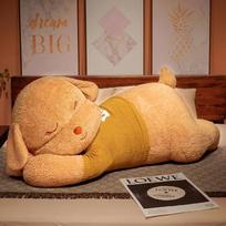 80-100cm Giant Dog Plush Toy Stuffed Dog Big Size Soft Doll Fluffy Animal Throw Pillow Accompany Cushion Birthday Gift For Kids about 80cm raudonai ruda