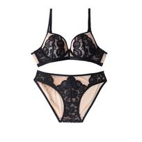 Underwear women's small breasts gather pure lace close breasts gather anti-sagging sexy mesh bra bra set 70B/32B