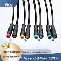 M8 atsparus vandeniui kištukas su LED saulės energijos dviračio jutiklio maitinimo laidu 2P Pin Male 0.25m black