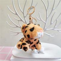 Simuliacinis tigro raktų pakabukas lėlė, mielas tigro pliušinis žaislas pakabukas, leopardo lėlė mergaitės lėlės dovana 10cm [Golden Lobster Buckle]