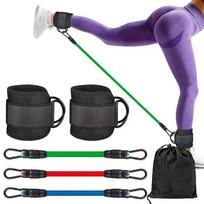 6Pcs/Set Tpe Resistance Bands Ankle Straps Fitness Booty Band Workout Yoga Gym Equipment Leg Strength Safety Extensions