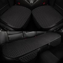 Lininis automobilio sėdynės užvalkalas Four Seasons priekinė galinė lino audinio pagalvėlė kvėpuojantis apsauginis kilimėlis Auto priedai Universalūs 1 black pad