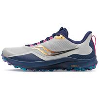 Saucony Peregrine 12 Cushioning, Wear Resistant Low Top Running Shoes Men's Gray Blue Cushioning Trail Running Saucony S20737-40 44.5