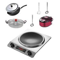 Shengbai 3500W Concave Induction Cooker with Cookware Set