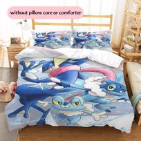 Mielų Pokémonų rašto patalynė Namų dekoracija Gimtadienio dovana (1 * antklodės užvalkalas + 2 * pagalvės užvalkalai, be šerdies) 135x200cm purple