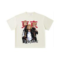 260 GSM Double Yarn 32 Count 100% Cotton Tokyo Revengers V1 Print Unisex Heavy Cotton T Shirt S abrikosas