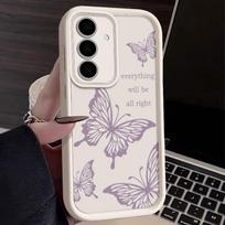Butterfly Case For Samsung Galaxy S24 S23 S22 Ultra S21 S20 FE A55 A14 A34 A15 A25 A35 A52 A56 A54 5G S25 Ultra Silicone Cover For Samsung S23Ultra