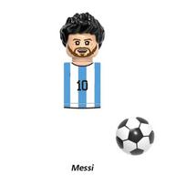 NEW Messi Ronaldo Neymar Lewandowski Mini Building Block Figurine Football Players Model Toy Kids Gifts