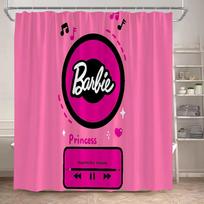 Barbie Princess Shower Curtain: Stylish, Girly Bathroom Decor for Fun, Glamorous Ambiance, Royal Elegance, and Sparkle W90XH180cm