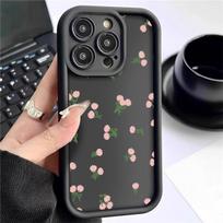 Pink Floral Sandstone Staircase iPhone 15/16/17 Case with Black Grooves Galaxy S22 Ultra juoda