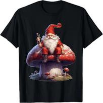 Santa Claus Amanita Muscaria - Cool Design Fun Fashion T-Shirt S juoda