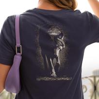 Stalking Wolf Unisex t-shirt - A hunting gray wolf image on back of shirt S
