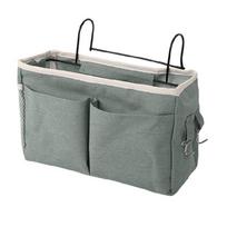 Bedsides Hanging Storage Unit Featuring Hooks and Shelves for Organizing Items 1 pilka