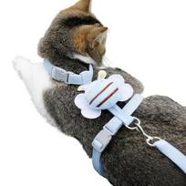 Little Bee Cat Harness Adjustable Kitten Harness with Leash Cute Bee Cat Harness for Kittens Adult Cats Safe Outdoor Walks S mėlyna