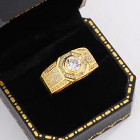 Luxurious 18k Gold Men's AAAA Zircon Ring for Anniversary Gift Men's Jewelry Men RingHigh Quality Party Jewelry 8