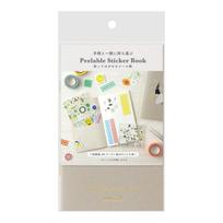 Midori Sticker Book with 20 34504006 Pocket, Gray, Pages, pilka spalva