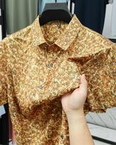 Men's Summer Hong Kong Style Loose Collar Top Men's Short Sleeved Shirt Men's Shirt 2XL auksas