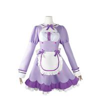 Chocolate Pandan Cosplay Maid Dress - Nekojaraku Anime 2D Uniform XXXL violetinė