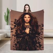 Shakira šilta minkšta antklodė dainininkė pop dekoratyvinis pliušinis pledas patogus sofai lovai flanelinis patalynės užvalkalas sofos lovos užvalkalas 130x150cm brown