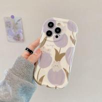 Phone Case for Xiaomi Redmi Note 15 14 12 13 Pro Plus 12S Redmi 15C 15 A5 13C 14C 12C A3 Silicone Tulip Flowers Pattern Casing Redmi 15 5G gray